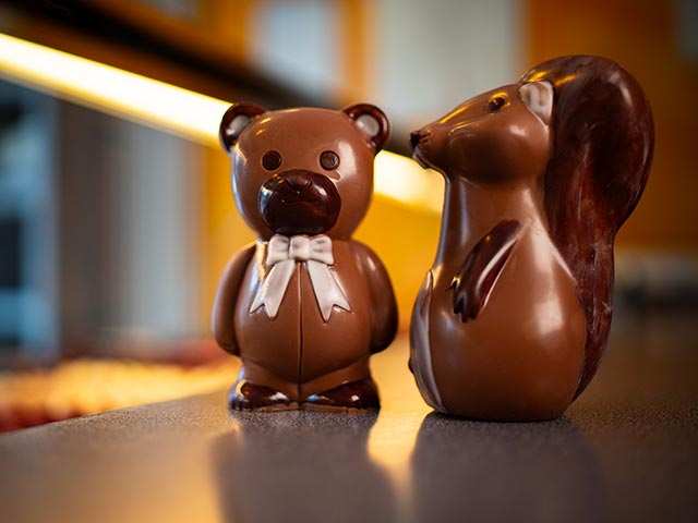 Schokoladenbär und Schokoladeneichhörnchen